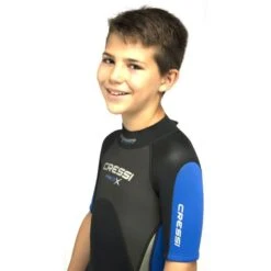 Shorty Enfant Noir/Bleu Cressi Med X 2,5mm -CRESS Magasin shorty enfant noir bleu cressi med x 2 5mm 3