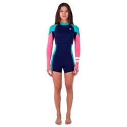 Shorty Femme Manche Longue Hurley Advant Bleu 2mm 2023